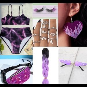 Purple Lightning Full Rave / Festival Outfit